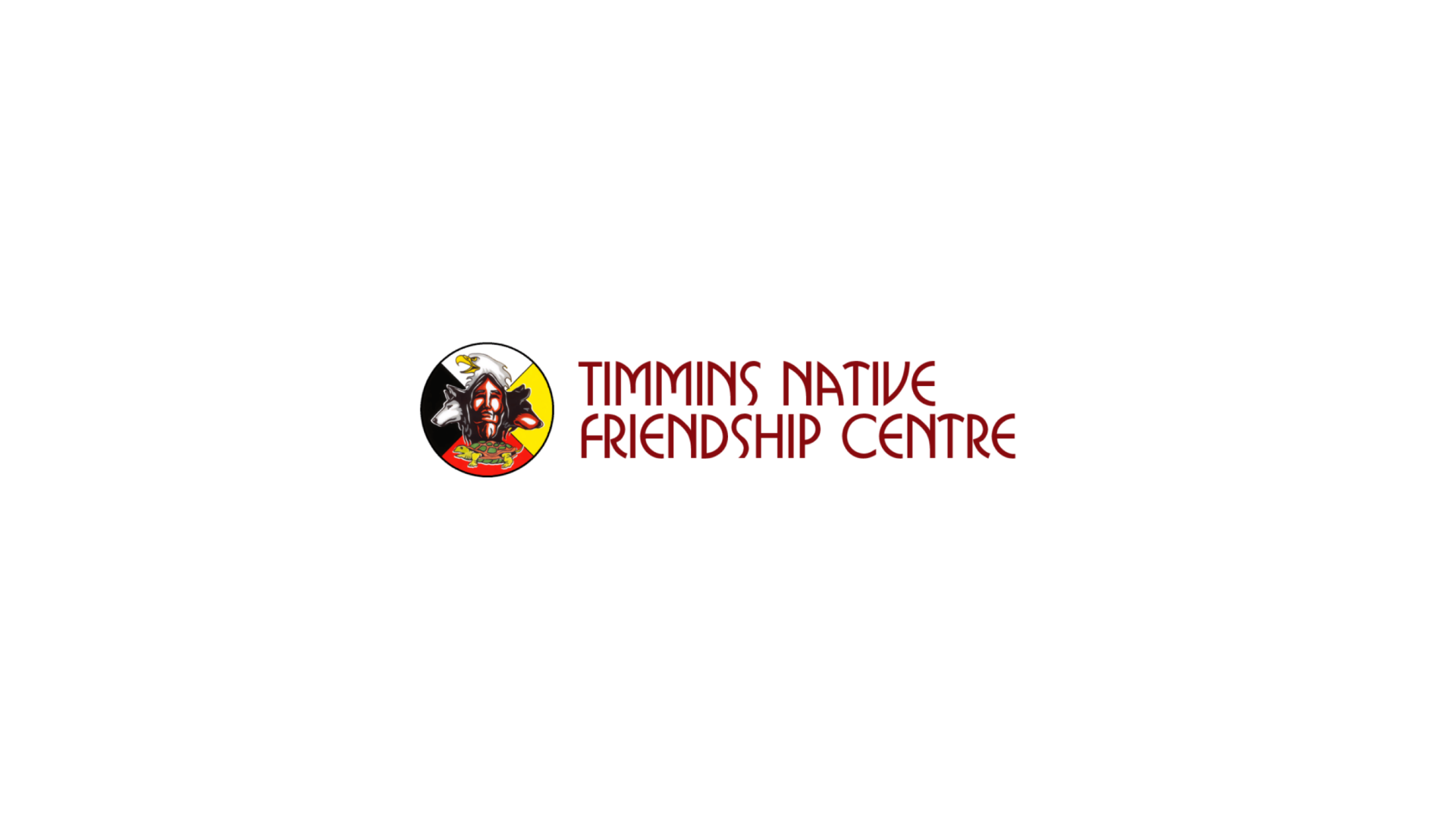 Timmins Care Logo of Timmins Native Friendship Centre featuring a circular emblem with a native illustration on the left and the name of the center in red text to the right. Cochrane District Social Services Administration Board