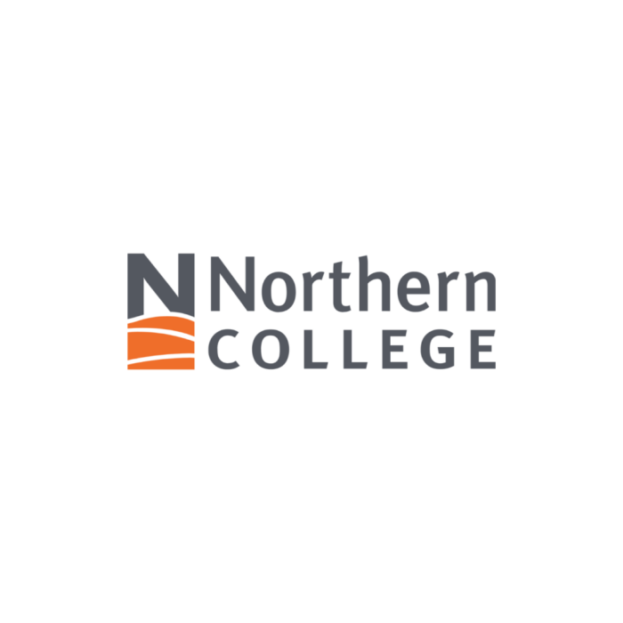 Timmins Care Logo of Northern College with a large "N" and the text "Northern College" next to it, accompanied by an orange graphic element resembling waves or books. Cochrane District Social Services Administration Board